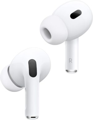 Apple AirPods Pro 2 Wireless Earbuds, Bluetooth Headphones, Active Noise Cancellation, Transparency, Personalized Spatial Audio, High-Fidelity Sound, H2 Chip, USB-C Charging