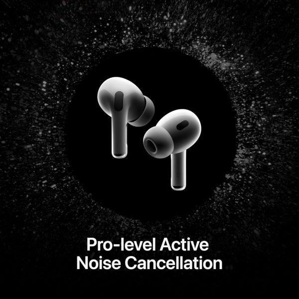 Apple AirPods Pro 2 Wireless Earbuds, Bluetooth Headphones, Active Noise Cancellation, Transparency, Personalized Spatial Audio, High-Fidelity Sound, H2 Chip, USB-C Charging