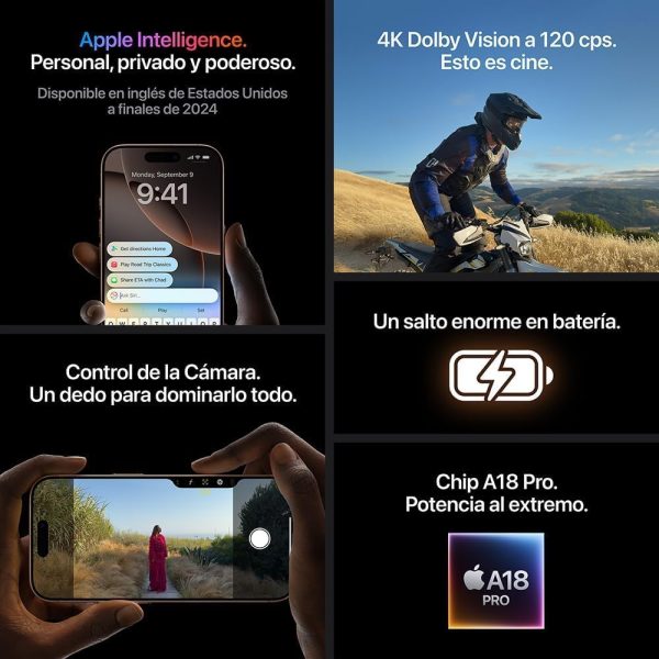 Apple iPhone 16 Pro, US Version, 256GB, Black Titanium