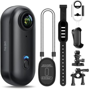 Big Summer Sale Limited Time Offer AED 99د.إ：LENND 4k Action Camera,Mini Vlogging Camera,Small Body Camera with IPX7 Waterproof,Underwater Camcorder,Hands-Free POV Recording,...
