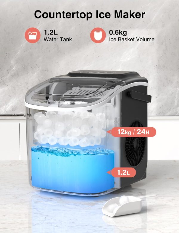 Celebrate with Us Anniversary Limited-Time & Limited-Quantity Deal AED 99.00د.إ:CROWNFUL Ice Maker Countertop, Portable Self-Cleaning Ice Maker Machine with Handle, Scoop and...