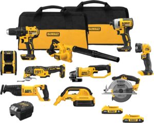 DEWALT 20V MAX Power Tool Combo Kit, Cordless Power Tool Set, 10-Tool with 2 Batteries and Charger Included (DCK1021D2)