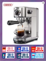 HiBREW 20Bar Semi Automatic Espresso Coffee Machine Temperature Adjustable Cold/Hot Super Slim Coffee Maker Cappuccino H10B