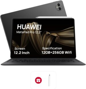 HUAWEI MatePad Pro 12.2" Tablet, OLED 144 Hz FullView Display, Large battery, Super Charge, Wifi, 12GB+256GB, HUAWEI Glide Keyboard, Professional GoPaint APP, M-Pencil, Black