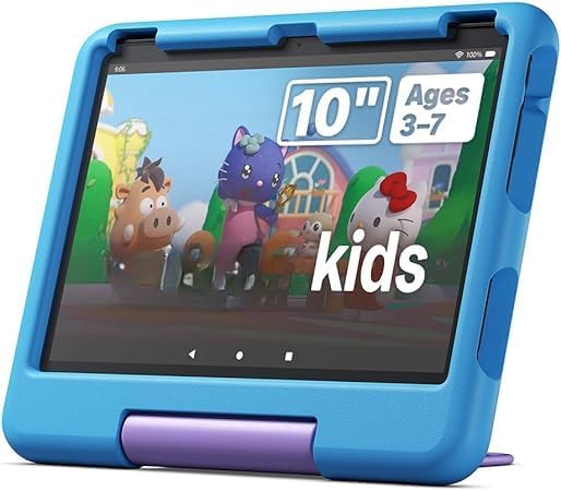 Limited-Time Sale for Summer Surprises AED 99د.إ:Fier HD 10 Kids tablet 32 GB (newest gen) | ages 3–7, includes ads-free books, games, apps and videos that children love, 10.1"...