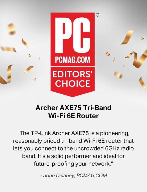 Limited-Time Sale for Summer Surprises AED 99د.إ:TP-Link AXE5400 Tri-Band WiFi 6E Router (Archer AXE75)- Gigabit Wireless Internet Router, ax Router for Gaming, VPN Router,...