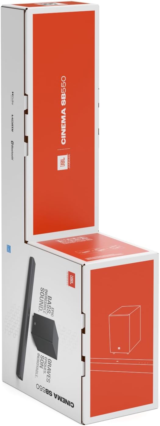Summer Final Clearance Just AED 89د.إ:JBL Cinema SB 550 3.1 Channel Soundbar with Wireless Subwoofer and Dolby Audio, 250 W, HDMI ARC and Wireless Bluetooth Streaming, Black