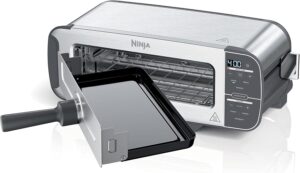Summer Final Clearance Just AED 89د.إ：Ninja ST101 Foodi 2-in-1 Flip Toaster, 2-Slice Capacity, Compact Toaster Oven, Snack Maker, Reheat, Defrost, 1500 Watts, Stainless Steel, 6...