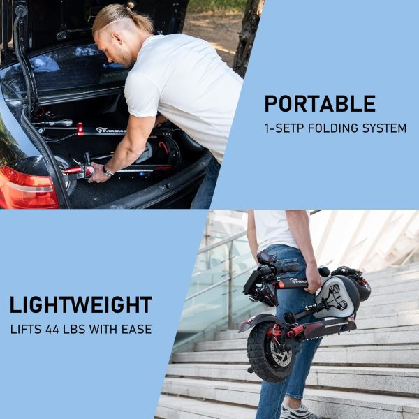 Summer Final Clearance Just AED 99د.إ:EVERCROSS H5 Electric Scooter, Electric Scooter for Adults with 800W Motor, Up to 45KM/H & 40KM-10'' Solid Tires, Scooter for Adults with...