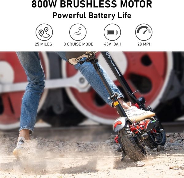 Summer Final Clearance Just AED 99د.إ:EVERCROSS H5 Electric Scooter, Electric Scooter for Adults with 800W Motor, Up to 45KM/H & 40KM-10'' Solid Tires, Scooter for Adults with...