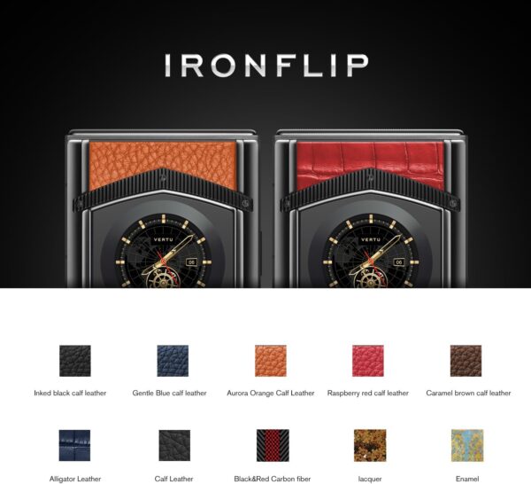VERTU IRONFLIP Calf Skin Flip Cell Phone, Unlocked Android 5G Smartphone, Foldable Design, One-Hand Control, 50MP Camera, 12G+512G, Dual SIM, 6.9" 120Hz OLED, 65W Fast Charge