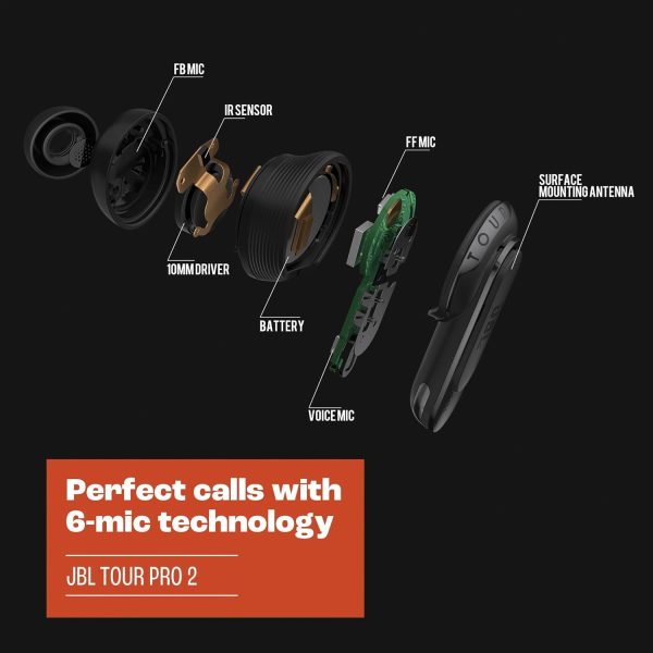 While Stocks Last:JBL Tour Pro 2 - True Wireless Noise Cancelling Earbuds with Smart Charging Case, 6-mic Perfect Calls with Voice Control, Up to 40hrs of Playtime, Immersive...