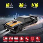While Stocks Last：RC Drift Car 2.4GHz 1:16 Scale 4WD High Speed Remote Control Cars Vehicle with LED Lights Two Batteries and Drifting Tires Racing Sport Toy Cars for Adults...