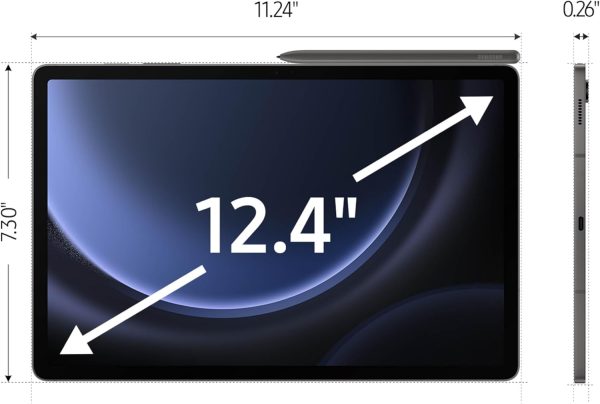 While Stocks Last:SAMSUNG Galaxy Tab S9 FE+ Plus 12.4” 128GB Android Tablet, Long Battery Life, Powerful Processor, S Pen, 8MP Camera, Lightweight Durable Design, Expandable...